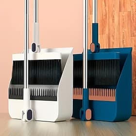 1 Set/2-teiliges Besen- und Kehrschaufel-Set für zu Hause, aufrechtes Kehrschaufel- und Besen-Kombinationsset, zum Fegen von Tierhaaren auf Holzböden im Büro,
