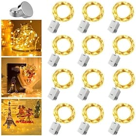 100pcs Mini lumières féeriques étanches avec fil de cuivre Clignotement 3 modes de vitesse Guirlandes lumineuses Lumières de lucioles pour Décorations 30pcs 10