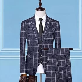 Retro vintage Roaring jaren '20 Jaren 1920 Driedelig pak Kostuumbroeken The Great Gatsby Heer Gangster Bruidsjonkers Kostuum Voor heren Maskerade Bruiloft Brui