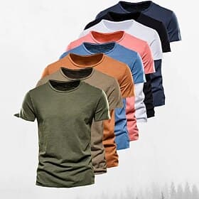 Homme T-shirt Manches courtes Col ras du cou Été Uni Mode Designer Basique Style Classique Vacances Rue Sortir Blanche T-shirt haut de gamme pour homme