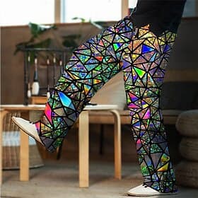 Men's Trousers Summer Pants Beach Pants Drawstring Elastic Waist 3D Print Color Block Graphic Prints Geometry Comfort Casual Daily Holiday Streetwear Hawaiian