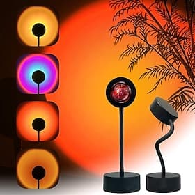 Sunset Lampe führte sonnenuntergang projektor lampe tiktok lichter usb betrieb regenbogen nachtlicht atmosphäre tischlampe wohnzimmer schlafzimmer café hinterg