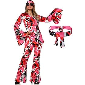 Retro Antiguo Años 60 Hippie Bandana Camisas Los pantalones de campana Manga de la llamarada Hippie Retro Cosecha Disfraz Mujer Víspera de Todos los Santos Car
