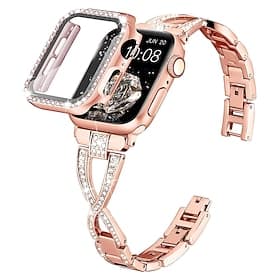 Jewelry Bracelet Compatible with Apple Watch band 38mm 40mm 41mm 42mm 44mm 45mm 49mm with Case Stainless Steel Strap Replacement Wristband for iwatch Series Ul