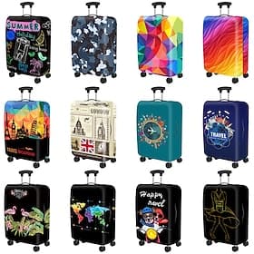 Durable Travel Luggage Cover, Dacron Elastic Suitcase Cover Protector, Foldable Washable Luggage Cover Protector