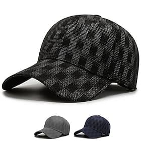 Homme Casquette de Baseball Chapeau de soleil Noir Bleu 100% Coton Voyage Plage Extérieur Vacances Plein Ecran Solaire Mode Élastique