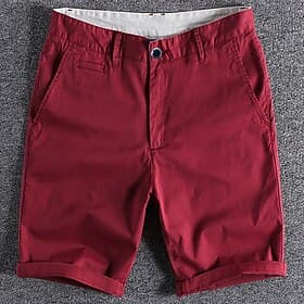 Homme Short Short Chino Bermuda Poche Plein Confort Respirable Extérieur du quotidien Sortie Mode Vêtement de rue Noir Rouge
