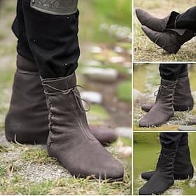 Vintage Medieval Renaissance Shoes Turn Shoes Pirate Viking Ranger Elven Archery Solid Colored Fancy Dress Unisex Celtic Pirate Fantasy Halloween Carnival Masq