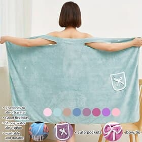 hors épaule portable serviette de bain wrap femmes surdimensionné absorbant l'eau spa de plage gym peignoirs slip robe serviette de bain bain douche couvrir tu