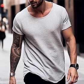 Men's T Shirt Tee Top Short Sleeves Crew Neck Summer Plain Fashion Designer Basic Vacation Street Going out White Top Tee for Men