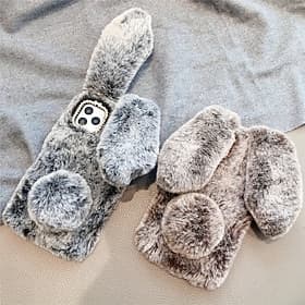 Handy Hülle Handyhüllen Für iPhone 16 15 14 Pro Max Plus 16e 13 12 11 Pro Max Mini Rückseite für Frauen Mädchen Warm Stoßfest Kaninchen Textil TPU