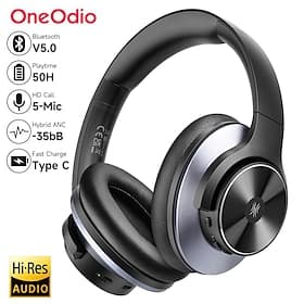 Oneodio A10 Hybrid Active Noise Cancelling Kopfhörer Bluetooth mit Hi-Res Audio Over-Ear kabelloses Headset ANC mit Mikrofon Valentinstagsgeschenk
