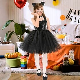 Kids Girls' Dress Animal Leopard Gradient Sleeveless Performance Party Outdoor Mesh Vacation Fashion Beautiful Nylon Knee-length Party Dress Swing Dress Tulle