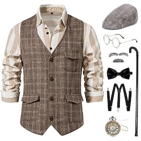 Accesorios 1920s Retro Antiguo Faja Accesorios Ropa de Fiesta Normal Caballero Gángster Vacaciones Navidad Moda Disfraz Hombre Navidad Víspera de Todos los San