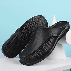 schwarze Slipper aus Eva für Herren – bequeme Pantoletten für drinnen und draußen