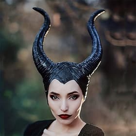 Halloween Hexe Malefiz Hut Halloween Requisiten Ox-Hörner Erwachsene Frauen Halloween Halloween Karneval Einfache Karnevalskostüme für Walpurgisnacht