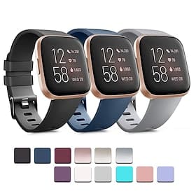 Smart Watch Band Compatible with Fitbit Versa 2 / Versa Lite / Versa SE / Versa Silicone Smartwatch Strap Women Men Sport Band Replacement Wristband