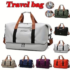 Sac de voyage de grande capacité pour homme – tissu Oxford imperméable avec bandoulière réglable et compartiment à chaussures séparé pour la salle de sport, le