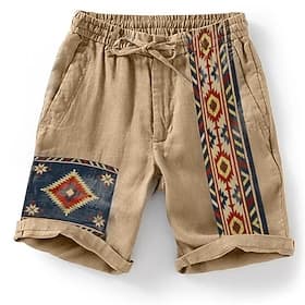 Men's Graphic Shorts Summer Shorts Beach Shorts Mid Waist Designer Ethnic Style Casual Daily Beach Drawstring Elastic Waist 3D Print Designer Clothing Apparel