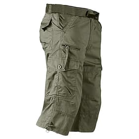 Voor heren Caprishorts Capri broeken Cargoshorts Wandelshorts Elastische taille Meerdere zakken Met riem Effen Comfort Ademend Kuitlengte Dagelijks Streetwear