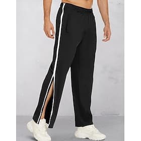 Men's Sweatpants Joggers Tear Away Pants Trousers Straight Leg Sweatpants Drawstring Zipper Elastic Waist Color Block Comfort Breathable Casual Daily Holiday S