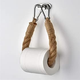 Porte-papier toilette vintage en corde de chanvre - assemblage facile, porte-serviettes en jute pour salle de bain ou cuisine, porte-rouleau de papier toilette
