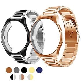 Uhrenarmband für Samsung Galaxy Watch 6 5 4 40/44mm Watch 6 Classic 43/47mm Watch 5 Pro 45mm Watch 4 Classic 42/46mm 3 41mm Edelstahl Ersatz Gurt mit Fall Spor