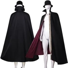 Rétro Vintage Médiéval Cap Cape Vampire Couleur Unie Déguisement Homme Fantaisie Royal Halloween Carnaval Mascarade Carnaval Performance Halloween Adulte Cape