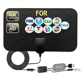 TV Antenna-2023 Indoor Amplified HD Digital TV Antenna For Smart TV Up To 380Miles Support 4K 1080p And All Older TV's-Ultra Thin Smart Switch Amplifier Signal