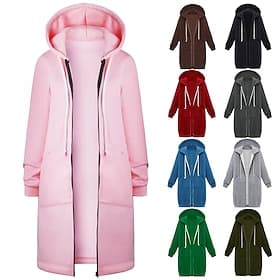 Damen Kapuzenjacke Wanderjacke Wanderwindjacke Winter Herbst Draussen Thermowarm Winddicht Weich Bequem Oberbekleidung Winterjacken Unsichtbarer Reißverschluß