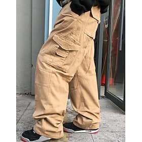 Herren Cargohose Cargohosen Cargohose Cargohosen Tasche Glatt Komfort Atmungsaktiv Outdoor Täglich Ausgehen Brautkleider schlicht Groß und hoch Schwarz Grün