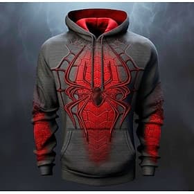 Herren Grafik Spinnen Spinnennetz Kapuzensweatshirt Kapuzenshirts Pullover Mode Täglich Basic Lässig Langarm Mit Kapuze Urlaub Sport im Freien Ferien Streetwea