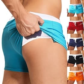 short de bain pour homme maillot de bain séchage rapide avec doublure en filet short de bain cordon de serrage poche zippée bas respirant - natation surf plage