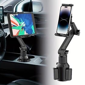 Auto-Getränkehalter, Tablet-Telefonhalterung mit robuster Getränkehalterbasis, verstellbarer Tablet-Telefonhalter für Auto/LKW, kompatibel mit 4-13-Zoll-Tablet