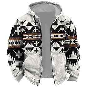 Homme Tribal Impressions Graphiques Sweat à capuche Sweats à capuche Sweatshirt Sports Classique Occasionnel manche longue À capuche Vacances Fête Vêtements de