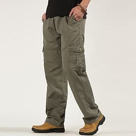 Herren Cargohose Cargohosen Cargohose Cargohosen Tasche Glatt Komfort Atmungsaktiv Outdoor Täglich Ausgehen Modisch Brautkleider schlicht Armee-Gelb Schwarz