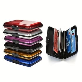 Aluminum Bank Card Holder Blocking Hard Case Wallet Solid Credit Card Anti-RFID Scanning Protect Card Holder