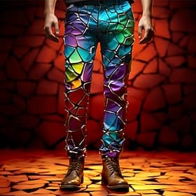 Color Block Colorful Glass Business Abstract Men's 3D Print Dress Pants Pants Trousers Outdoor Daily Wear Streetwear Polyester Red Blue Purple S M L Medium Wai