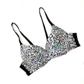 Y2K Jahr 2000 BH Push-Up BH Gothic Mädchen Strass Diamant Damen Karneval Maskerade Party Nachtclub Clubwear BH