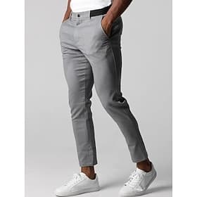 Hombre Pantalones Chinos pantalones chinos Bolsillo Plano Comodidad Suave Diario Exterior Noche Moda Casual Negro Azul Oscuro