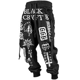 Letter Totem Vintage Abstract Men's 3D Print Sweatpants Joggers Pants Trousers Outdoor Street Casual Daily Polyester Black Navy Blue Brown S M L Mid Waist Elas