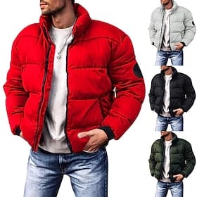 Hombre Abrigo de invierno Chaqueta de Invierno Chaqueta acolchada Cardigan Bolsillo Bolsillo con cremallera Noche Casual Diario Senderismo Resistente al Viento