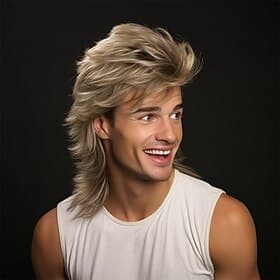 perruque blonde de muletperruques drôles adultes pour hommesperruque pop rockperruque de saleté joe pour perruque des années 7080