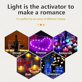 12pcs Waterproof Submersible Mini LED Lights Tea Light Underwater LED Candle Lamp For Aquarium Wedding Party Vase Decor