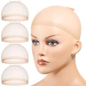 Perückenzubehör Nylon Perückenhauben Zangen Licht und Bequem 4 pcs Täglich Modisch Hell Beige Schwarz Braun