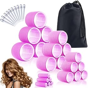 Ensemble de 36 rouleaux de cheveux avec clips, bigoudis auto-agrippants pour le volume, bigoudis de salon de coiffure et coiffures de bricolage, bigoudis de 4