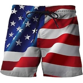 Hombre 4 de julio, 250 aniversario de Estados Unidos Bandera estadounidense Boxers de Natación Pantalones de Natación Pantalones de Surf Media cintura Hawaiano