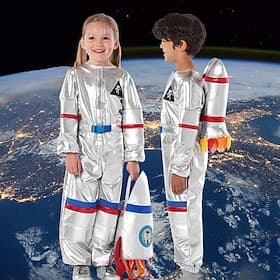 Combinaisons Astronaute Cosplay Enfant Garçons Fille Carnaval Mascarade Mardi Gras Carnaval Halloween Performance Se déguiser