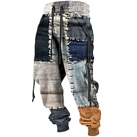 Farbblock Brautkleider schlicht Herren 3D-Druck Jogginghose Trainingshose Jogginghose Jogger Hosen Hose Outdoor Strasse Casual Polyester Gelb Rosa Blau S M L M