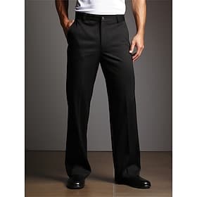 Men's Trousers Dress Pants Suit Pants Buttons Front Pocket Straight Leg Plain Comfort Wedding Business Daily Fashion Chic Modern Black White